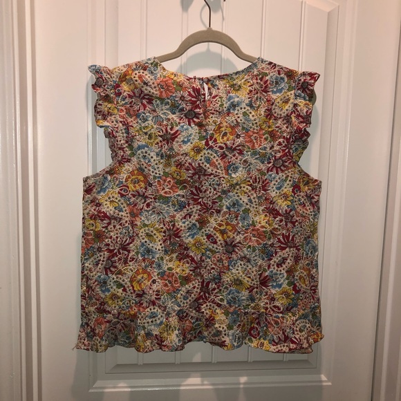 Women’s floral eyelet summer top by Solitaire NWT Size Large - Picture 3 of 7